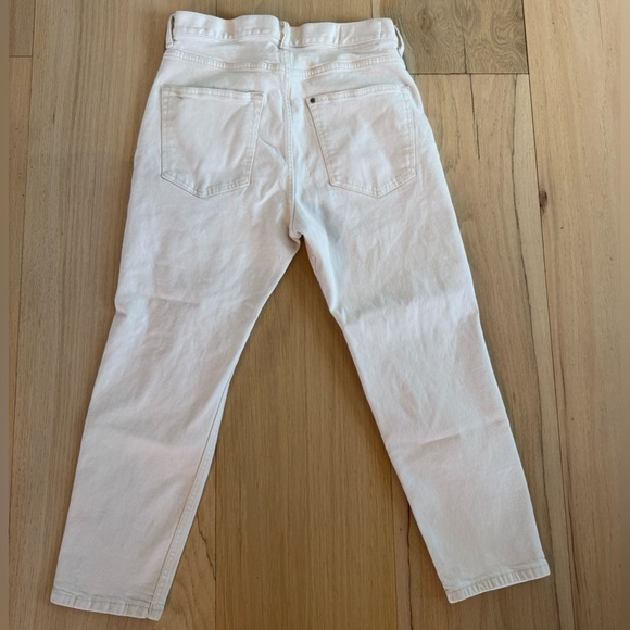 H&M Regular Tapered Coupe White Distressed Jeans Size 32 - Picture 3 of 6